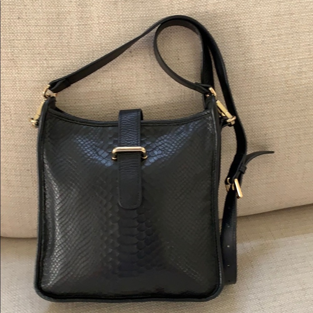 Black leather crossbody bag